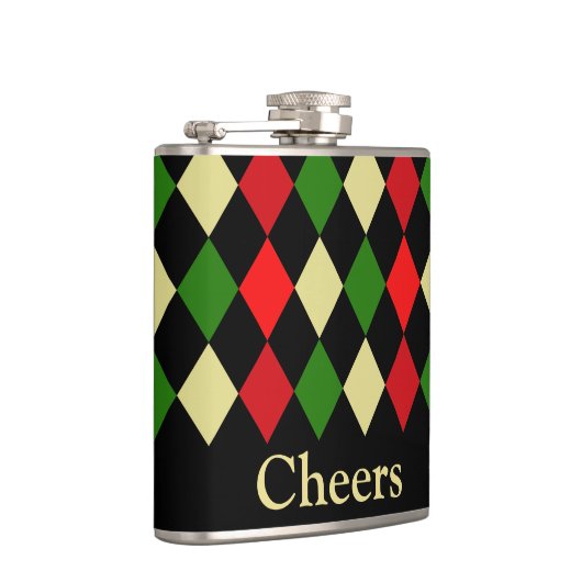 ホリデーハーレクイン幾何学模様 フラスク (右)
