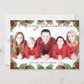 ホリデーバウブルとパインクリスマス磁気カード マグネット招待状 (正面)