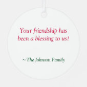 ホリデーバスケットクリスマスオーナメント メタルオーナメント (裏面)