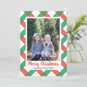 ホリデーバッファローチェッククリスマスフォトカード (スタンド正面)