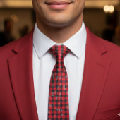 ホリデーバッファロープレイドレッドブラックタイスノーフレーク ネクタイ