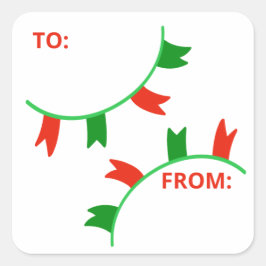 ホリデーバナーギフトラベルステッカー スクエアシール