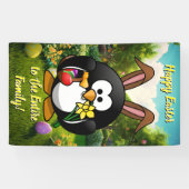 ホリデーバナー：カラフルイースターペンキン 横断幕 (横)