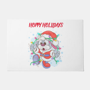 ホリデーバニークリスマスドルマット ドアマット