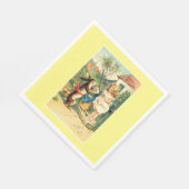 ホリデーバニー&ガールヴィンテージイースター紙ナプキンス スタンダードランチョンナプキン (角)