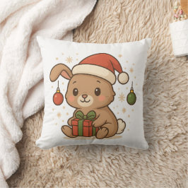 ホリデーバニー（サンタ帽） クッション