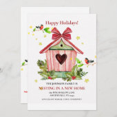 ホリデーバードハウスクリスマスムービンググリーティングカード シーズンカード (正面/裏面)