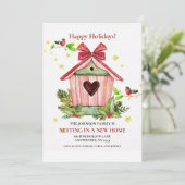 ホリデーバードハウスクリスマスムービンググリーティングカード シーズンカード (スタンド正面)