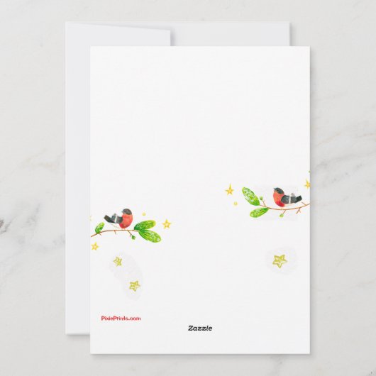 ホリデーバードハウスクリスマスムービンググリーティングカード シーズンカード (裏面)