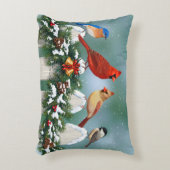 ホリデーバード&クリスマスガーランド アクセントクッション (正面(垂直))