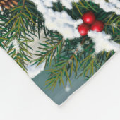 ホリデーバード&クリスマスガーランド フリースブランケット (角)