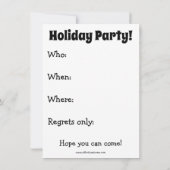 ホリデーパおもしろいーティー招待状 招待状 (裏面)