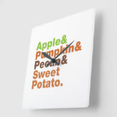 ホリデーパイズ~フェスティバルクリスマス感謝祭クリスマス スクエア壁時計 (傾斜)