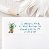 ホリデーパイナップルフォーラインズ差出人住所ラベル ラベル (インサイチュ)