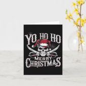 ホリデーパイレーツヨーホホメリークリスマスサンタハット カード (黄色い花)