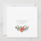 ホリデーパインと金ゴールドブライダルシャワー招待 招待状 (裏面)