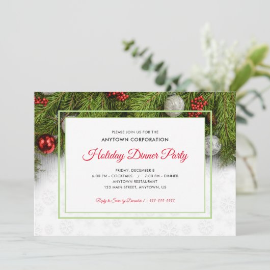 ホリデーパインエレガントビジネスクリスマスパーティー シーズンカード (スタンド正面)