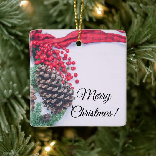 ホリデーパインコーンコレクション セラミックオーナメント (ツリー)