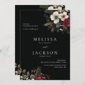 ホリデーパインターリーウィンターブーケ結婚ーズ 招待状 (正面/裏面)