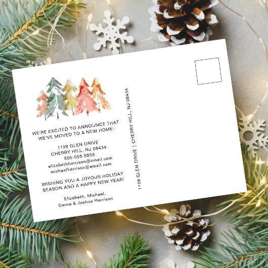 ホリデーパインツリーフォレスト水の色の移動 案内ポストカード