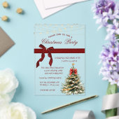 ホリデーパインツリーボウクリスマ企業のスパーティー アクリル招待状 (インサイチュ (ウェディング))