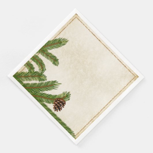 ホリデーパインブーフーズ心地よいアンドジョイペーパーナプキン (コーナー)