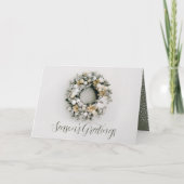 ホリデーパインリースフォールドビジネス シーズンカード (正面)