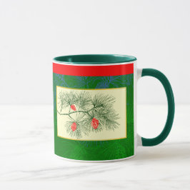 ホリデーパインヴィンテージアートコーヒーマグ マグカップ