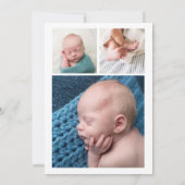 ホリデーパイン葉ズアンドベリー数々のフォト誕生 案内状 (裏面)