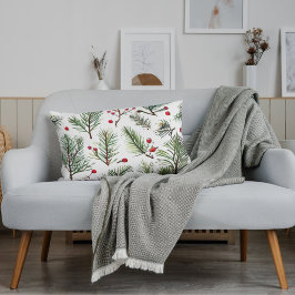 ホリデーパイン&レッドベリーウッドランドフェスティバル枕 アクセントクッション