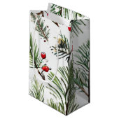 ホリデーパイン&レッドベリーズウッドランドデザイン スモールペーパーバッグ (正面アングル)
