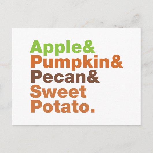 ホリデーパイ~フェスティバルクリスマス感謝祭クリスマス シーズンポストカード (正面)