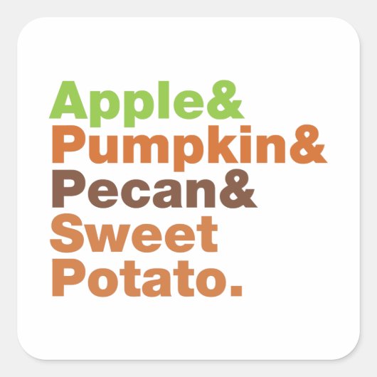 ホリデーパイ～フェスティバルクリスマス感謝祭クリスマス スクエアシール (正面)