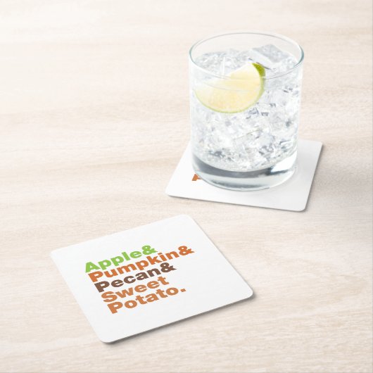 ホリデーパイ～フェスティバルクリスマス感謝祭クリスマス スクエアペーパーコースター (インサイチュ)