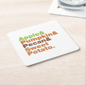 ホリデーパイ～フェスティバルクリスマス感謝祭クリスマス スクエアペーパーコースター (アングル)