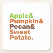 ホリデーパイ～フェスティバルクリスマス感謝祭クリスマス スクエアペーパーコースター (正面)