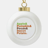 ホリデーパイ～フェスティバルクリスマス感謝祭クリスマス セラミックボールオーナメント (正面)
