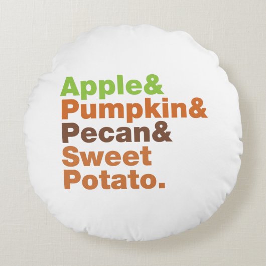 ホリデーパイ～フェスティバルクリスマス感謝祭クリスマス ラウンドクッション (正面)