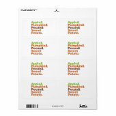 ホリデーパイ~フェスティバルクリスマス感謝祭クリスマス ラベル (フルシート)