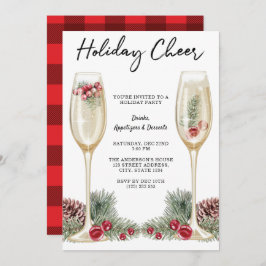 ホリデーパエレガントーティシャンパングラス 招待状