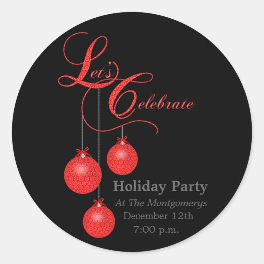 ホリデーパエレガントーティレッドレース ラウンドシール (正面)