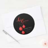 ホリデーパエレガントーティレッドレース ラウンドシール (封筒)