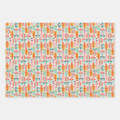 ホリデーパカラフルステルナツクラッカーコラージュ ラッピングペーパーシート (正面3)