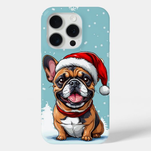 ホリデーパグ クリスマスの犬好き Case-Mate iPhoneケース (裏面)