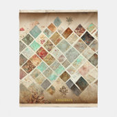 ホリデーパステルパッチコージー フリースブランケット (正面)