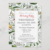 ホリデーパターモダンンホリデーパーティー招待状 招待状 (正面/裏面)