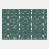 ホリデーパターン折り返しシート – 3セット ラッピングペーパーシート (正面2)