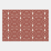 ホリデーパターン折り返しシート – 3セット ラッピングペーパーシート (正面)