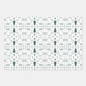 ホリデーパターン2ラッピングシート – 3のセット ラッピングペーパーシート (正面2)