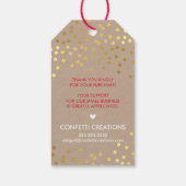 ホリデーパッケージラベル金ゴールドスポットレッドストライプクラフト ギフトタグ (裏面)